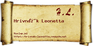 Hrivnák Leonetta névjegykártya